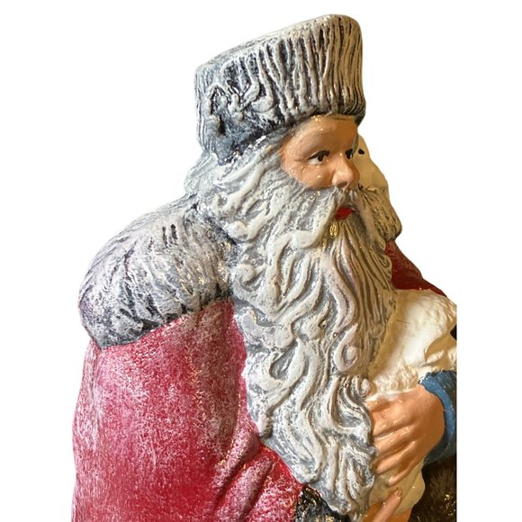 Ceramic Santa with Animals Figurine Homemade Christmas Decor - Picture 6 of 14